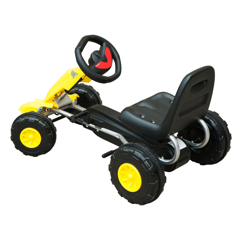 HOMCOM Kids Pedal Go Kart - Yellow & Black