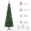 HOMCOM Christmas Tree Pencil 6.5' with 27 Pine Cone