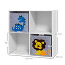 ZONEKIZ Toy Organiser with Two Non-Woven Fabric Drawers for Bedroom - White