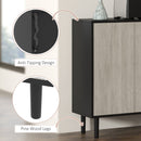HOMCOM Sideboard Storage Cabinet for Living Room with Adjustable Shelves Black