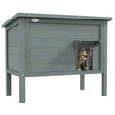 PawHut Outdoor Feral Cat House Insulated W/ Openable Roof - Charcoal Grey