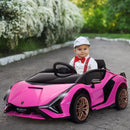 HOMCOM Kids Electric Ride On Car Lamborghini Sian - Pink