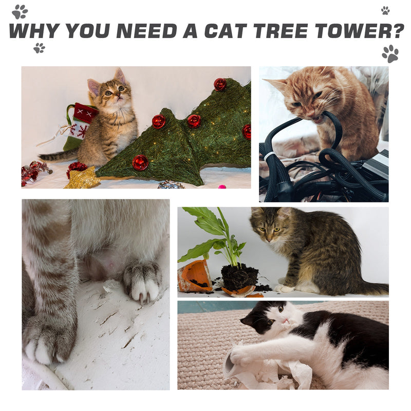 PawHut Height Adjustable Cat Tree