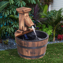 Outsunny Barrel Garden Water Fountain