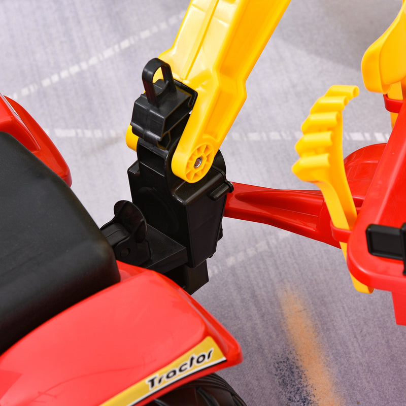 Kids Controllable Excavator with Trailer - Red/Yellow