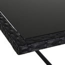 Outsunny 9 Pieces PE Rattan Cube Garden Furniture Set with Cushions, Outdoor Dining Table Set with 4 Armchair, 4 Stool, and Square Glass Top Table, Black