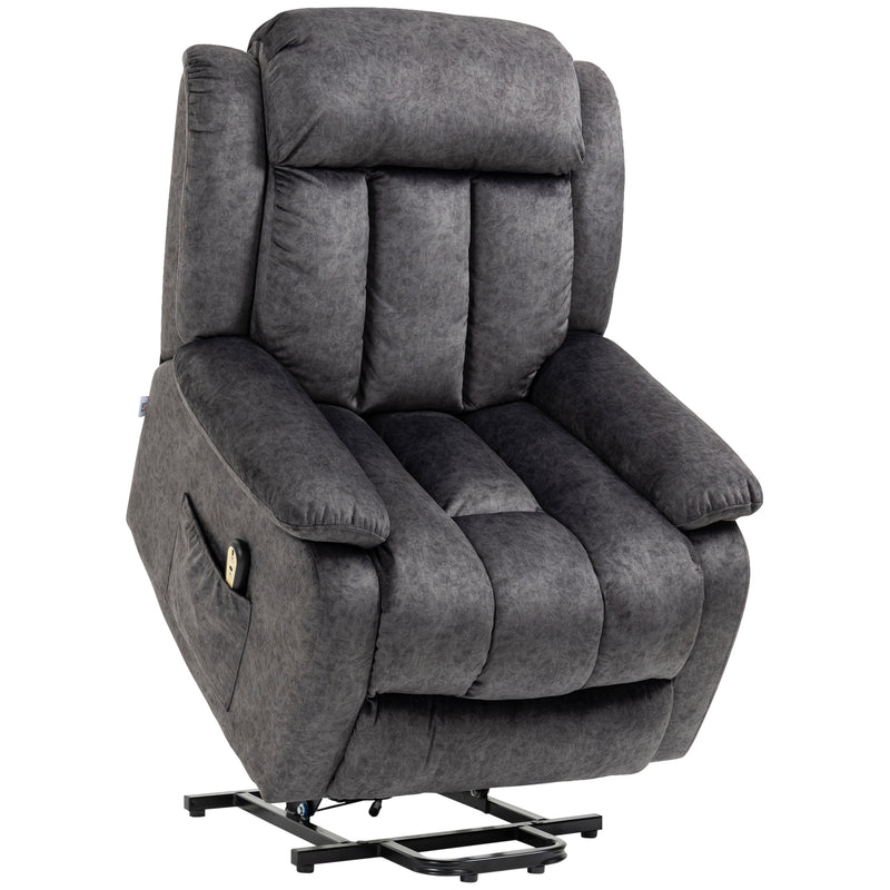 HOMCOM Power Lift Recliner Sofa Chair for Elderly with Remote and Side Pockets