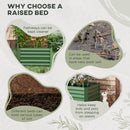 Outsunny Galvanised Steel Outdoor Raised Bed w/ Reinforced Rods, Green