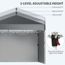 Outsunny 3x3 (M) Pop Up Gazebo Party Tent w/ 2 Sidewalls, Weight Bags Dark Grey