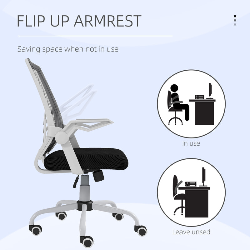 Vinsetto Mesh Swivel Office Chair Task Computer Chair w/ Lumbar Support, Black
