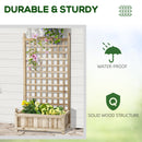 Outsunny Raised Garden Bed with Trellis Garden Planters Indoor Outdoor Natural