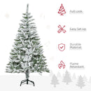 HOMCOM Christmas Tree Snow Flocked 5'