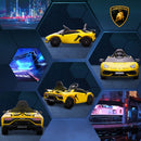 HOMCOM Lamborghini Aventador Licensed 12V Kids Electric Ride On Car - Yellow