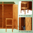 Outdoor Garden Shed with Double Door Brown - 160cm x 139cm x 75cm