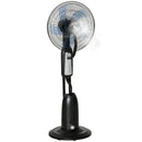HOMCOM Pedestal Fan With Water Mist Spray Standing Fan W/ 2.8L Water Tank Black