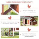 PawHut 207cm Wooden Chicken Coop Hen House