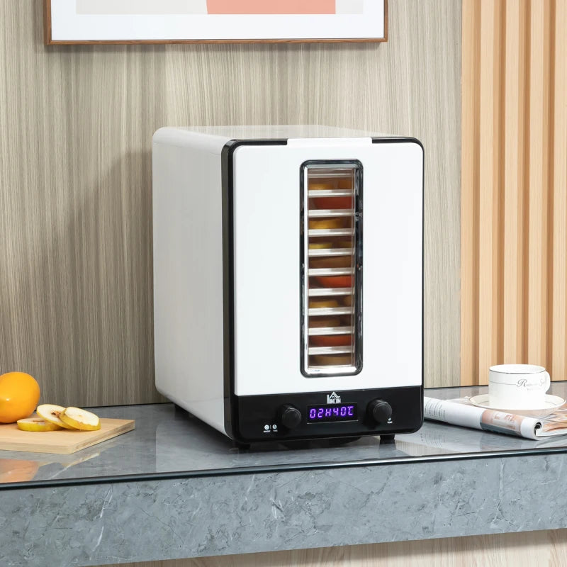 HOMCOM Food Dehydrator 11 Tier 550W - White