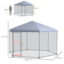 PawHut Walk in Chicken Run with Cover for 10-15 Chickens, Hens, Rabbits, Ducks