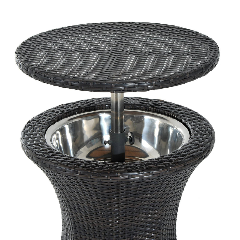 Outsunny Rattan Ice Bucket/Table - Brown