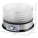 HOMCOM Food Dehydrator 5 Tier 250W - Stainless Steel