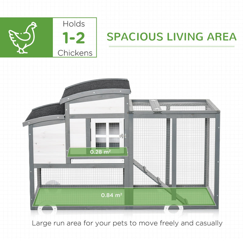 PawHut Deluxe Chicken Coop 140 x 67 x 88.5cm