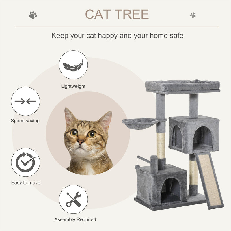 PawHut Cat Tree Tower with Sisal Scratching Posts