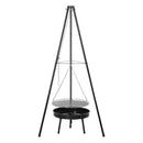 Outsunny Tripod Charcoal Barbecue Grill, size (70x70x165cm)-Black