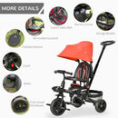 Baby Tricycle 4in1 Stroller with Handle - Red