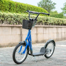 HOMCOM Childrens Scooter With Backet & Brakes - Blue