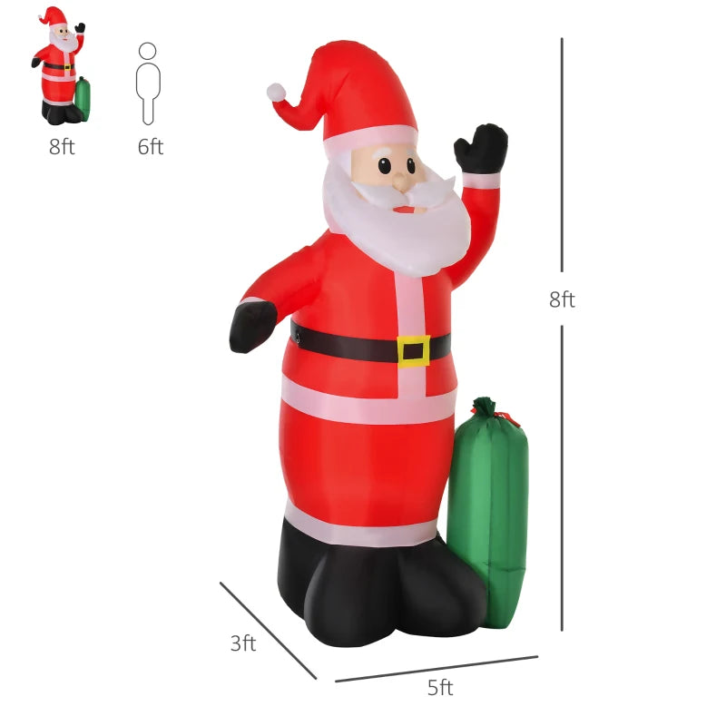 HOMCOM Christmas Inflatable Santa Claus 2.4m