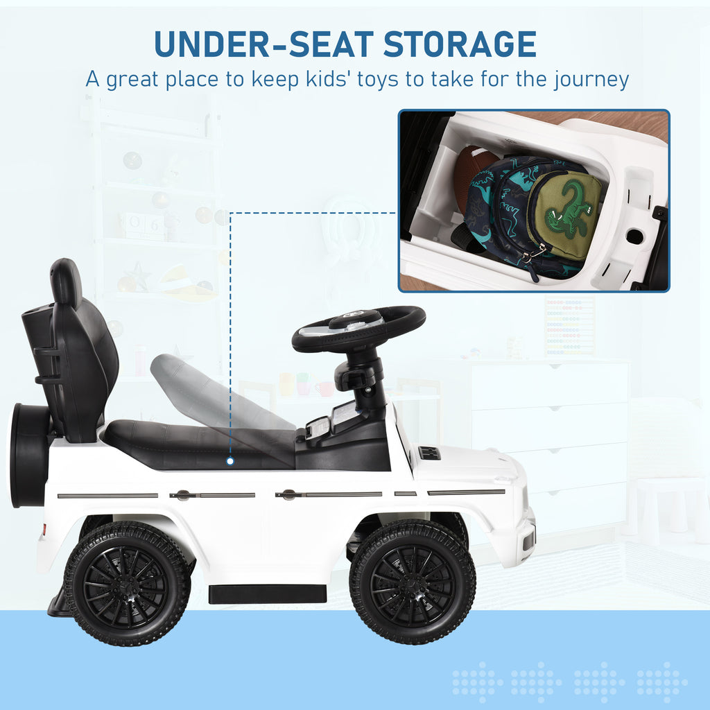 White Ride On HOMCOM Kids White Ride On Car Mercedes Benz G350 with Sun Shade