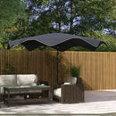 Outsunny Garden Parasol Umbrella with LED Lights and Tilt, Table Umbrella