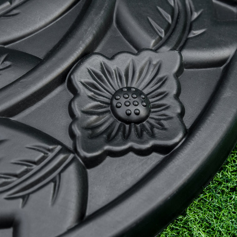Outsunny Black Flower Design Umbrella Base