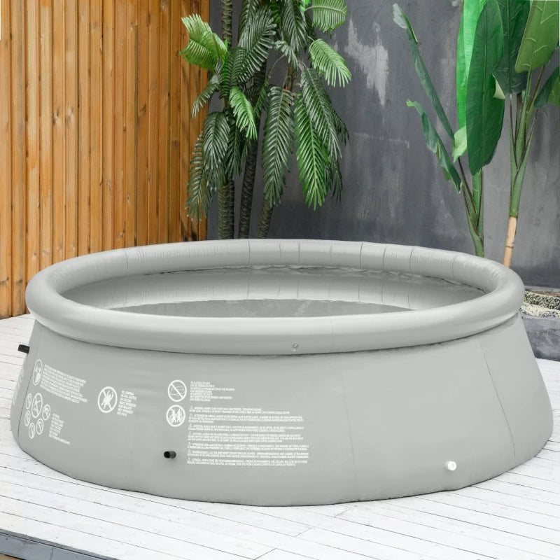 Outsunny Swimming Paddling Pool Round 274cm x 76cm - Grey