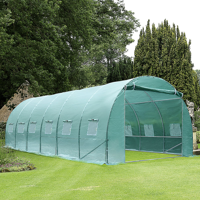 Outsunny Galvanised Steel Walk-in Greenhouse 6 x 3M Green