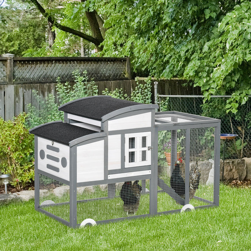 PawHut Deluxe Chicken Coop 140 x 67 x 88.5cm