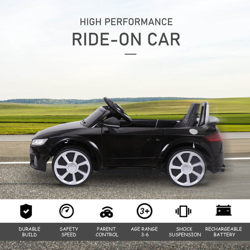 HOMCOM Kids Electric Ride On Car Audi TT RS - Black
