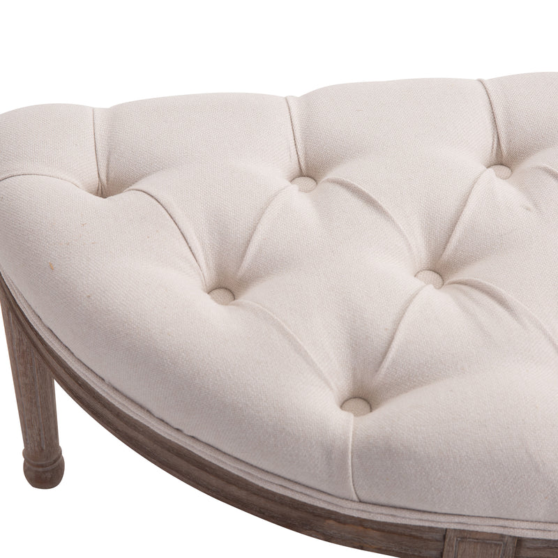 HOMCOM Half-Circle End Bench Footstool