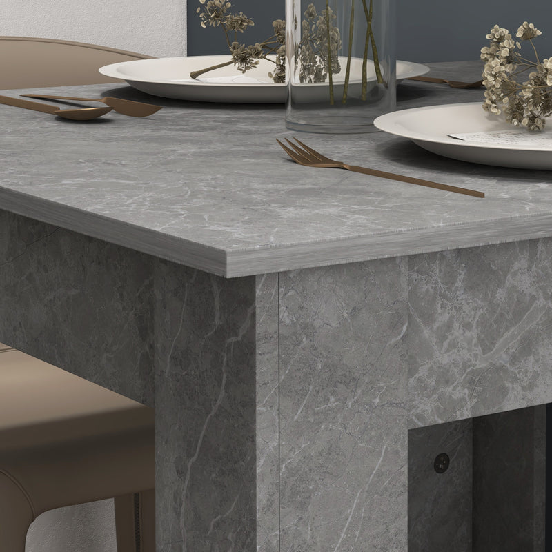 HOMCOM Square Dining Table with Faux Cement Effect for Living Room, Dining Room