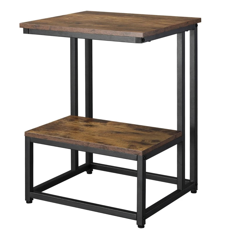 HOMCOM Vintage Side Table Square - Brown