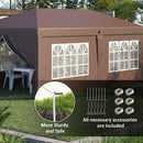Outsunny 3 x 6m Pop Up Gazebo Height Adjustable Party Tent w/ Storage Bag Brown