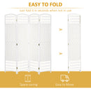 HOMCOM 4 Panel Folding Room Divider, 170cm Freestanding Privacy Screen, White