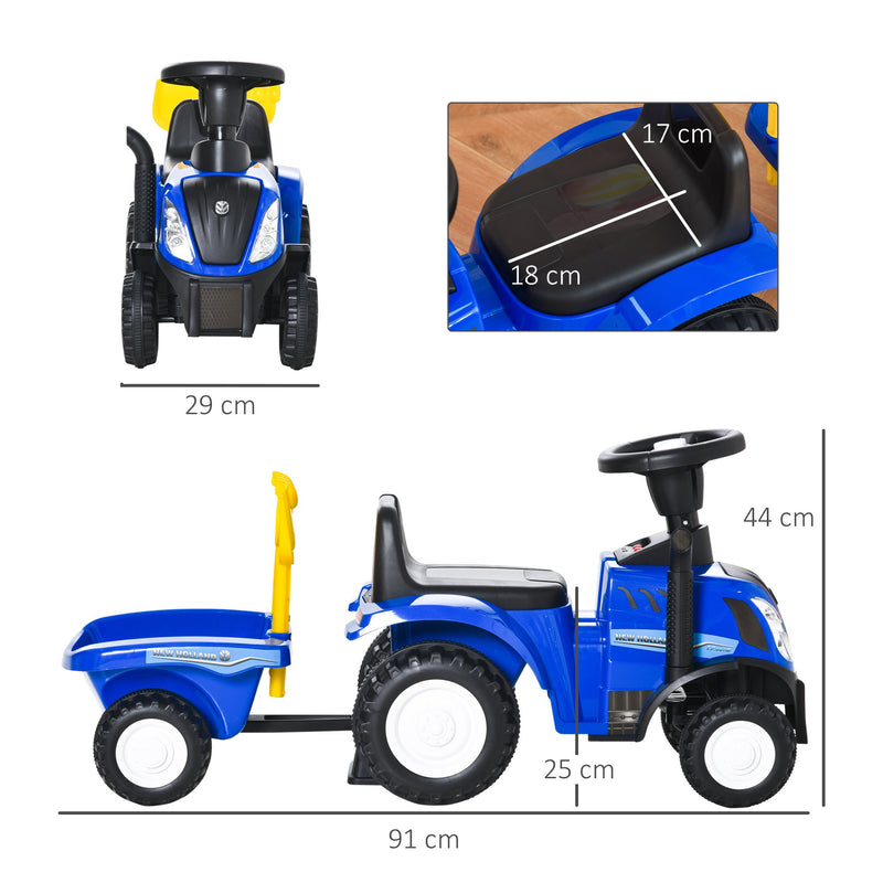 HOMCOM Baby Ride On Car and Trailer - Blue