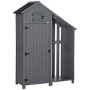 Outsunny  Fir Garden Storage Shed With Shelves Log Rack, For Garden Tools
