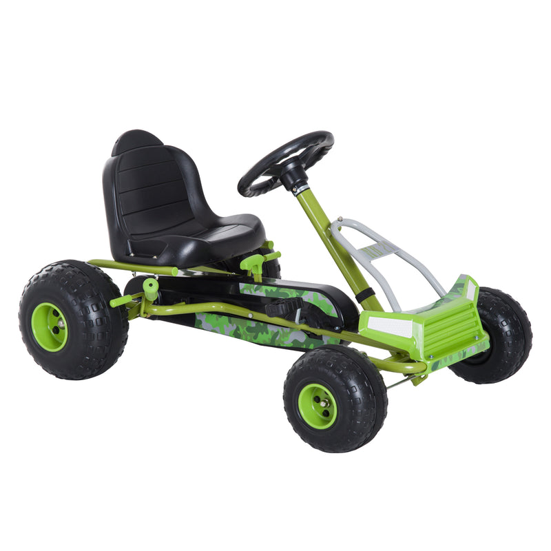 Kids Pedal Go Kart - Black & Green