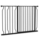 PawHut Dog Gate Wide Stair Gate w/ Door Pressure Fit, 75-115W cm, Black
