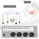 Outsunny Canopy Weight Plate -  Suitable for  20x20mm and 35x35mm