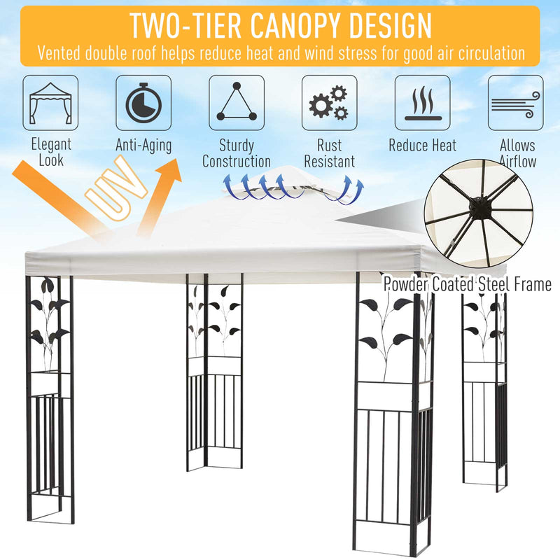 OutSunny 3x3 Garden Gazebo - Cream