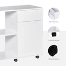 HOMCOM Printer Stand with Open Storage Shelves White