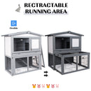 Pawhut Rabbit Hutch Grey